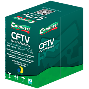 12509 CABO MULTICAMERAS 4P (P/USO CFTV) BR CX 300M CONDUTTI - Imagem 1